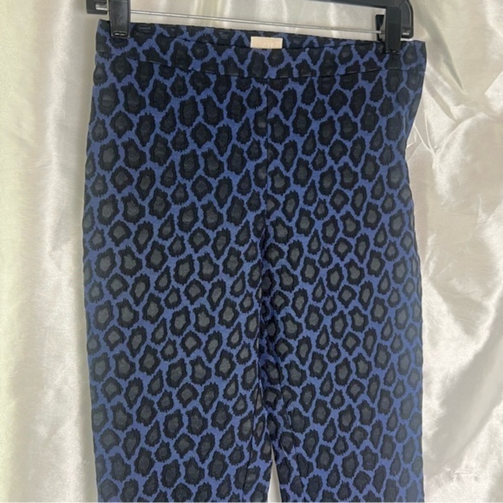 H&M Blue & Black Leopard Print Skinny Trousers | Edgy Animal Print Pants 2